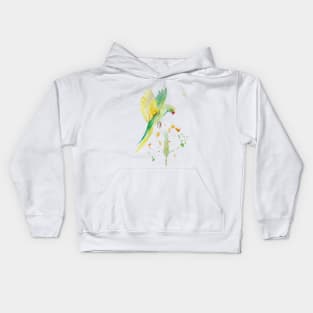 watercolor parrot art Kids Hoodie